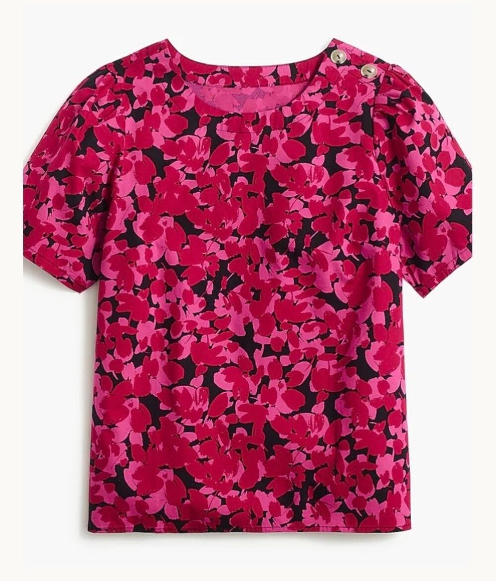 J. Crew Puff-sleeve top in cotton poplin